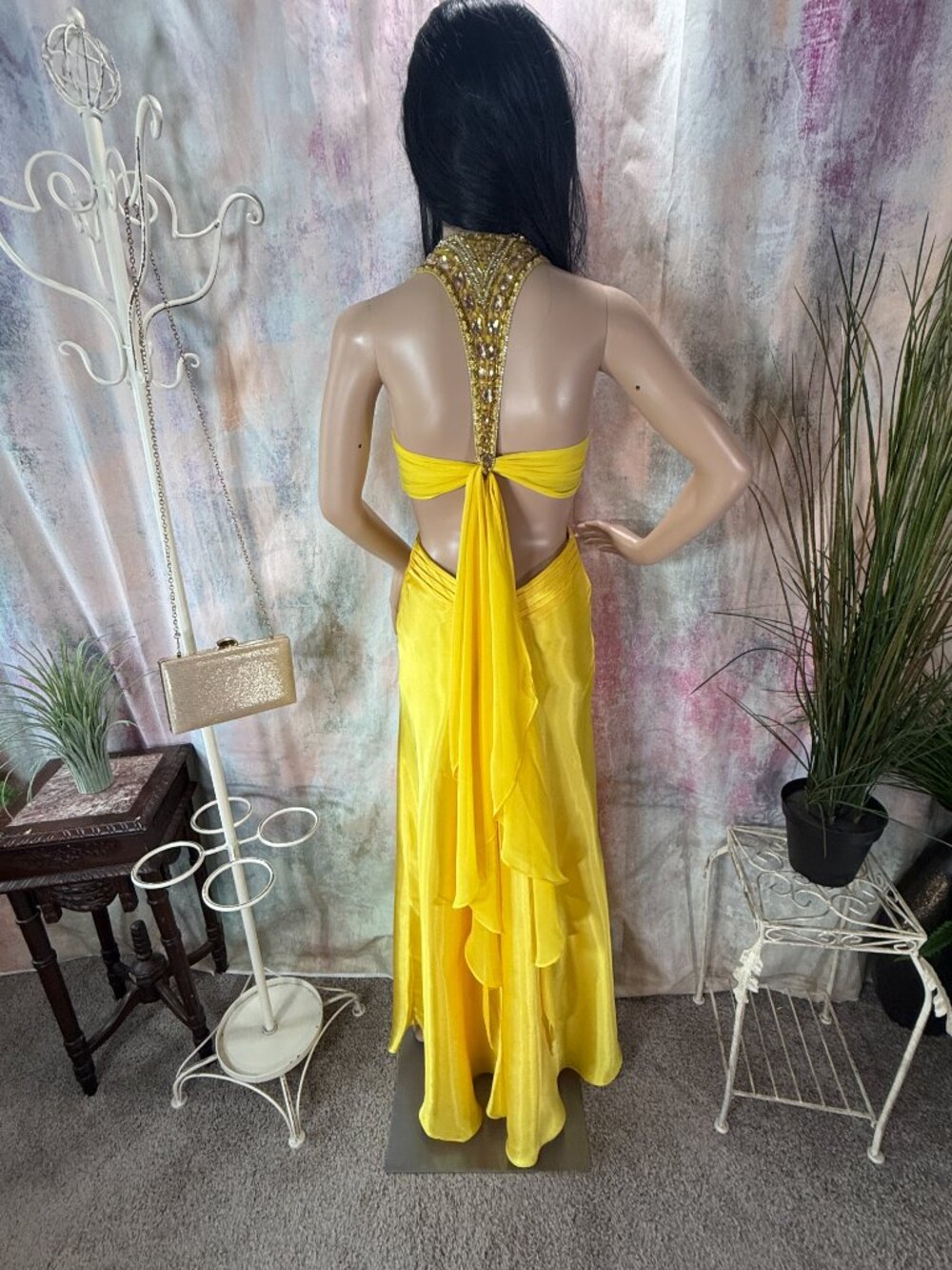 📌Xscape Dramatic Open-Back Design Chiffon Back Cascade Formal - Prom Dress - Picture 7 of 16